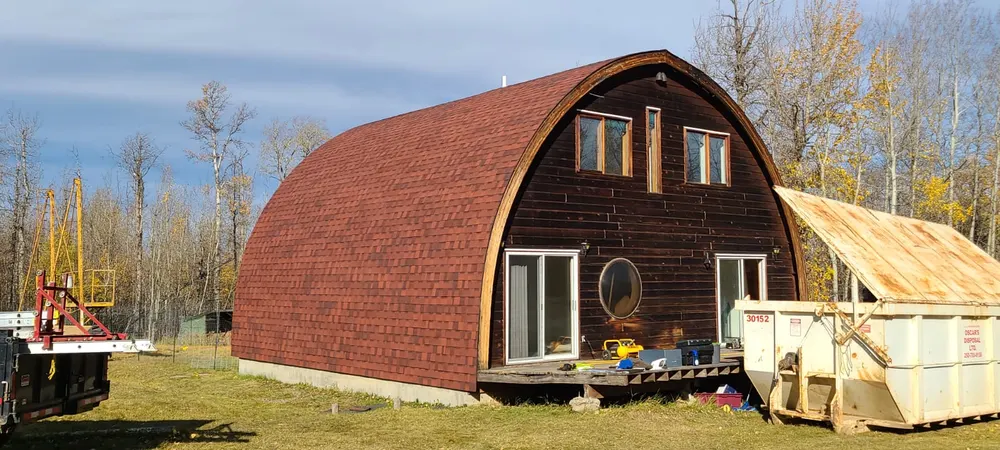 Completed arch-roof building in the Peace Region